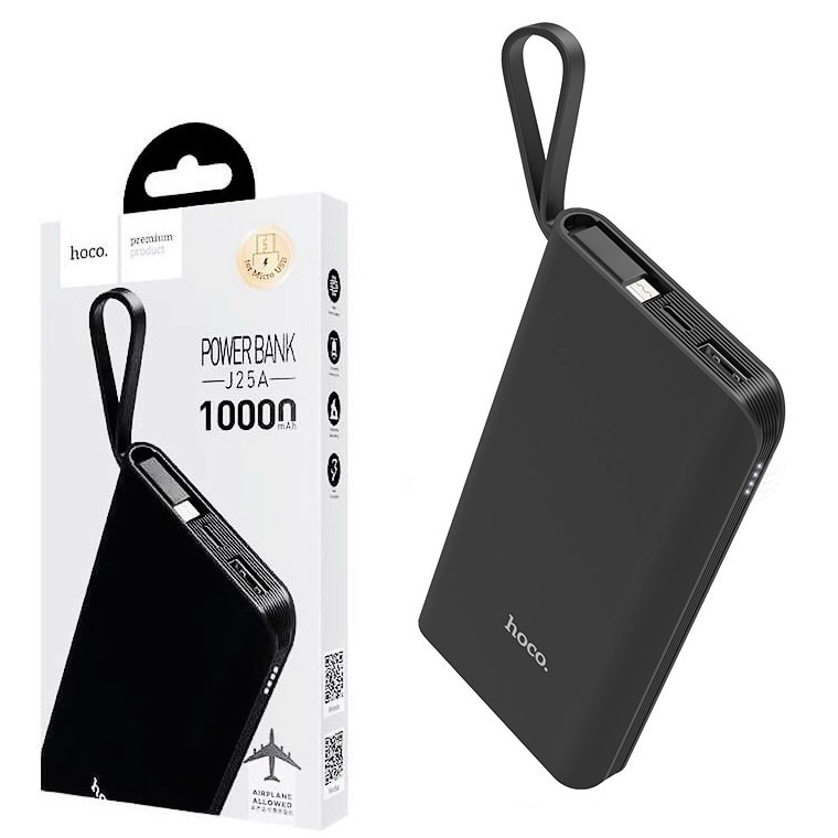 

Power Bank Hoco J25A With Cable Micro 10000 mAh Original черный