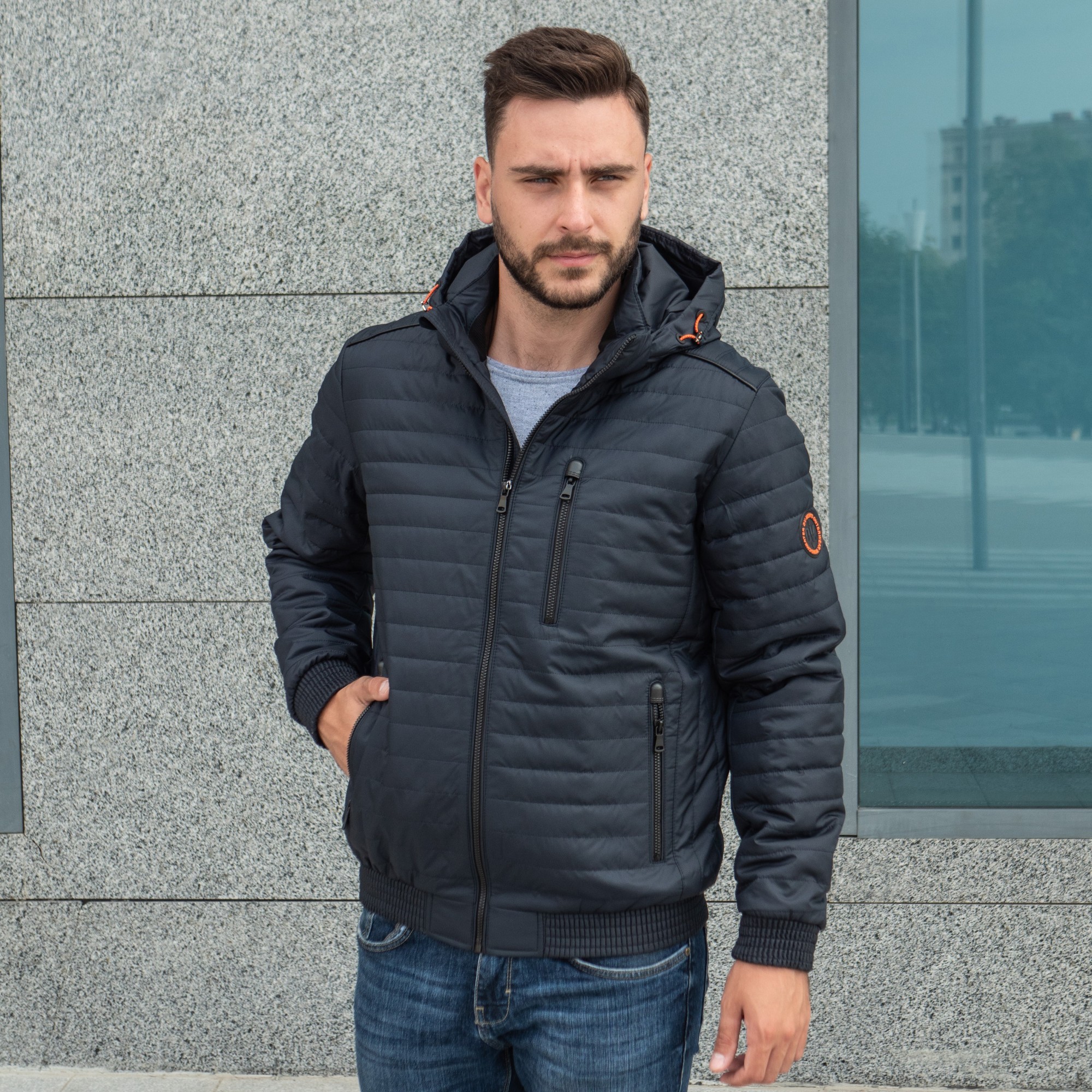 

Куртка мужская осенняя большого размера UF-Fashion 42 с.к. - дв 60 темно-синий