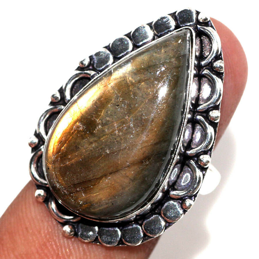 

Кольцо с камнем лабрадорит, 19.5 размер, Е-29012