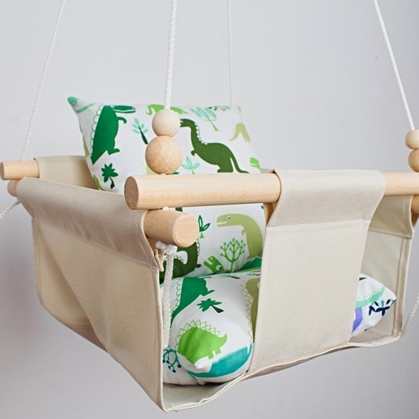 

Тканевые подвесные качели Infancy Дино Зигзаг Молочные