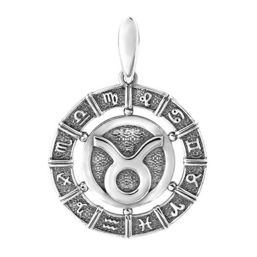 

Серебряная подвеска знак зодиака Телец 3089-2