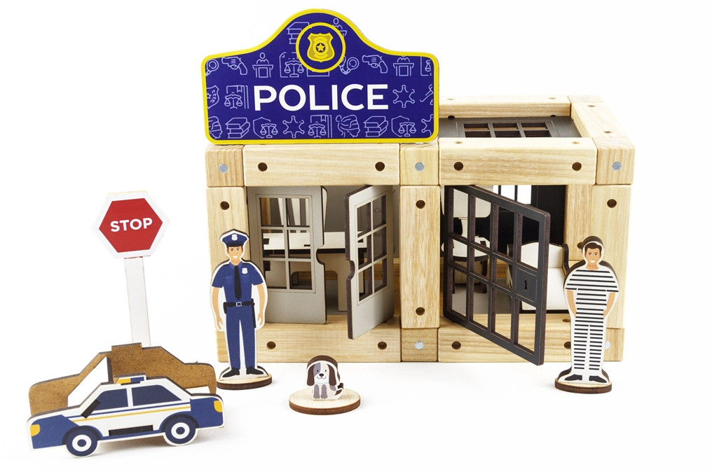 

Эко-конструктор на магнитах ТМ Zevs-toys Police, 72 дет