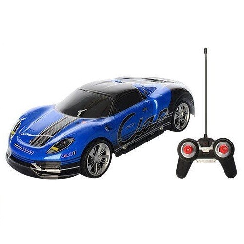 

Детская машина на радиоуправлении Спортивный Автомобиль светящийся 3D машинка вездеход на батарейках для дома и улицы с пультом 33x14x13см