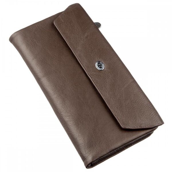 

Женский тёмно-коричневый кошелёк из натуральной кожи ST Leather 18841 Темно-коричневый