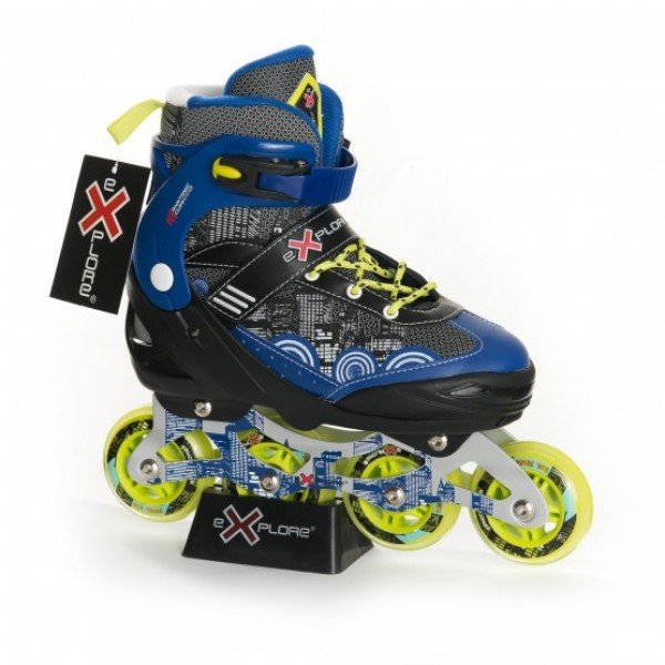 

Ролики Explore роликовые коньки раздвижные Explore ACTIVA boys B размер 35-38 синий черный 1160