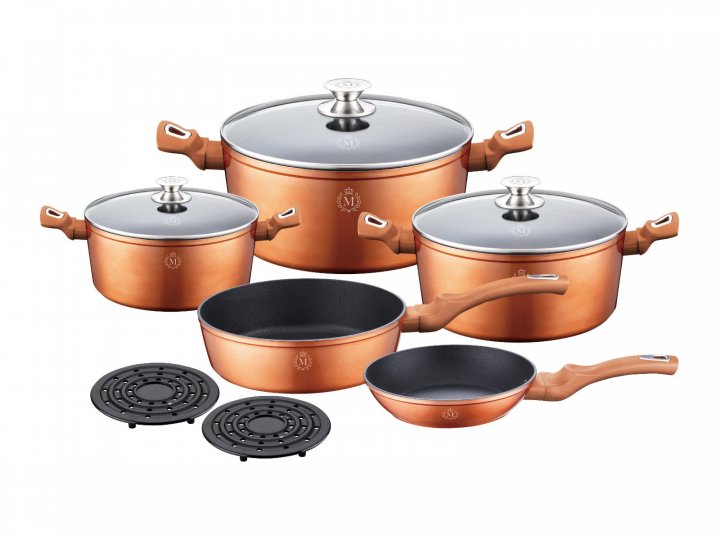

Набор посуды с литого алюминия 10 пр Meisterklasse Copper Touch Line MK-1014