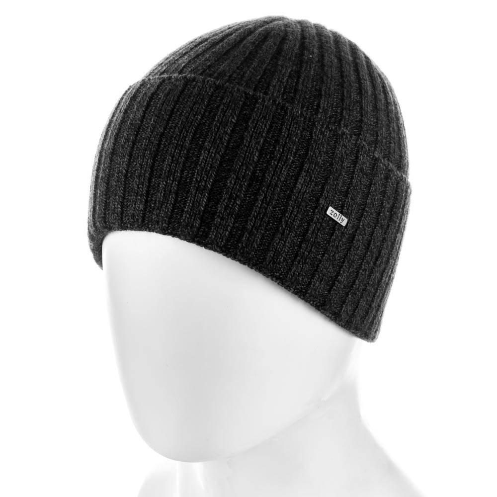 

Мужская шапка на флисе Zolly ZH178 one size черная с серым
