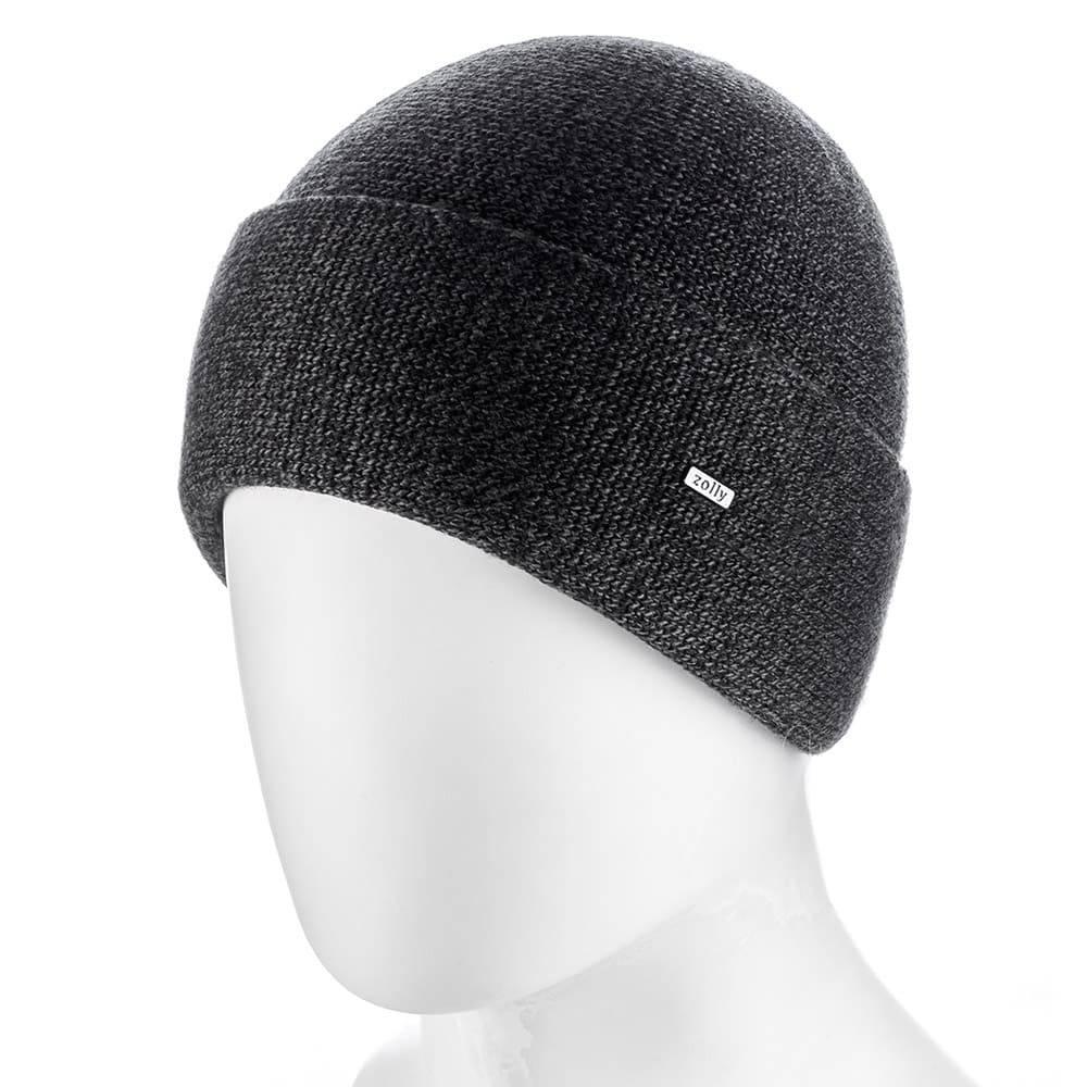 

Мужская шапка двойная Zolly ZH171 one size черная с серым