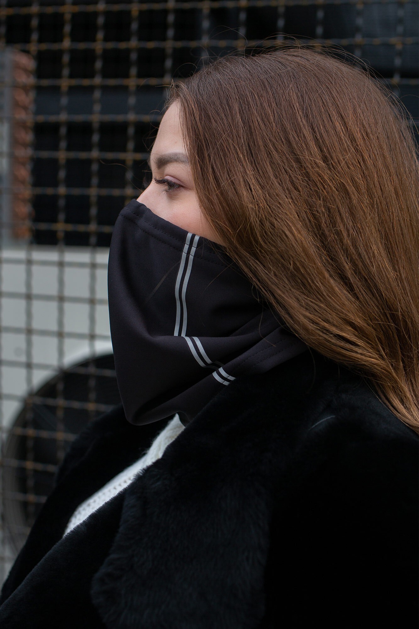 

Шарф Снуд Without c Принтом Line Reflective Woman Black
