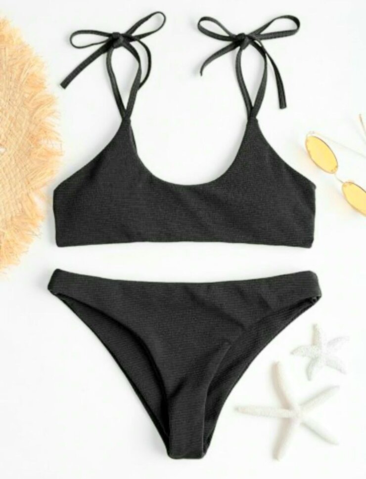 

Раздельный купальник Zaful Black 158-164 см Черный