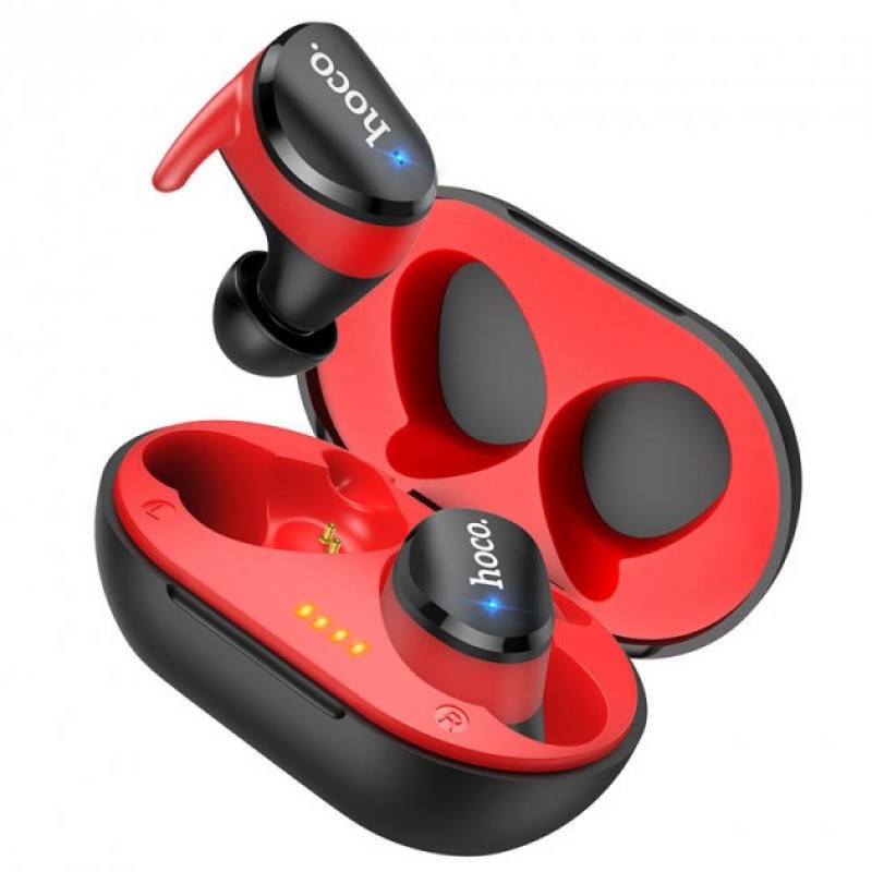 

Беспроводные блютуз наушники HOCO ES 41 Bluetooth с чехлом для зарядки Black-Red