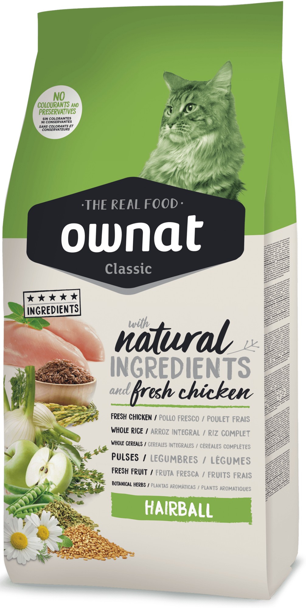 

Сухой корм для кошек Ownat Classic Hairball (Cat) 1.5 кг для выведения шерсти