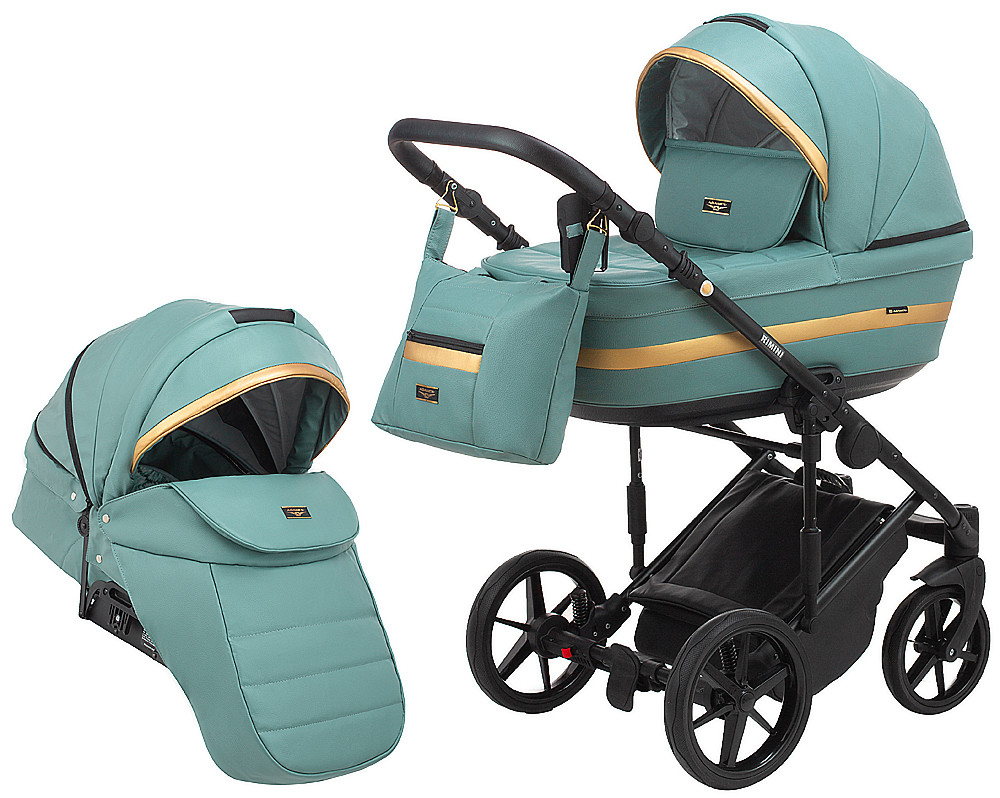 

Коляска 2 в 1 Adamex Rimini ECO кожа 100% RI-233 бирюзовый 625251