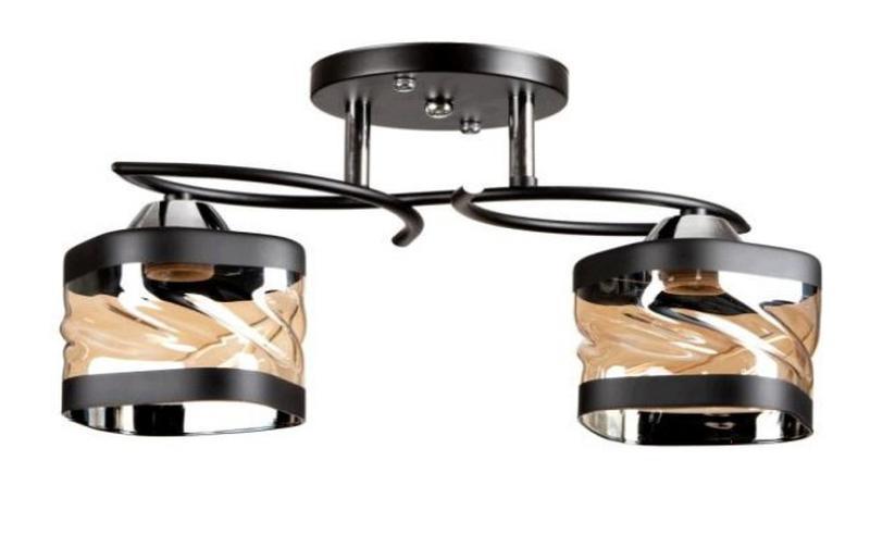 

Люстра потолочная SVET черная на два чайных плафона SC-5676/2A BK+CR