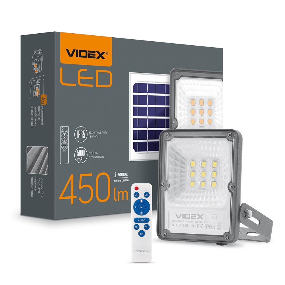 

Прожектор VIDEX 10W LED з сонячною панеллю