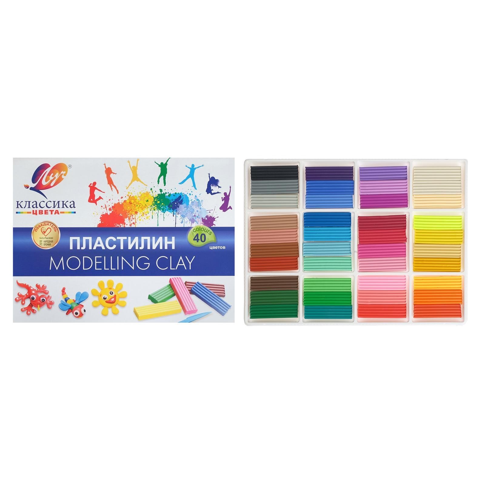 

Пластилин Луч "Классика" со стеком, 40 цветов, 800 гр 1922-08