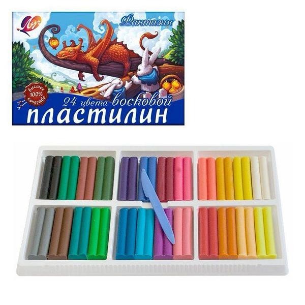 

Пластилин восковый Луч "Фантазия" со стеком, 24 цвета, 360 г, 25С1525-08