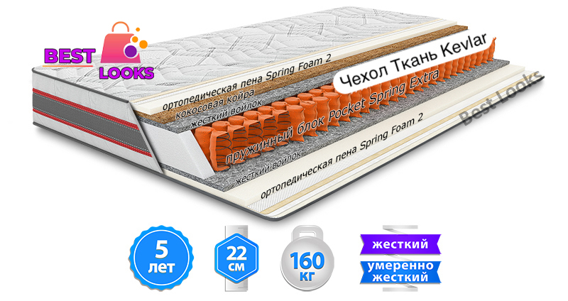 

Матрас ортопедический 80х200 Come-for Extra ХРОМ