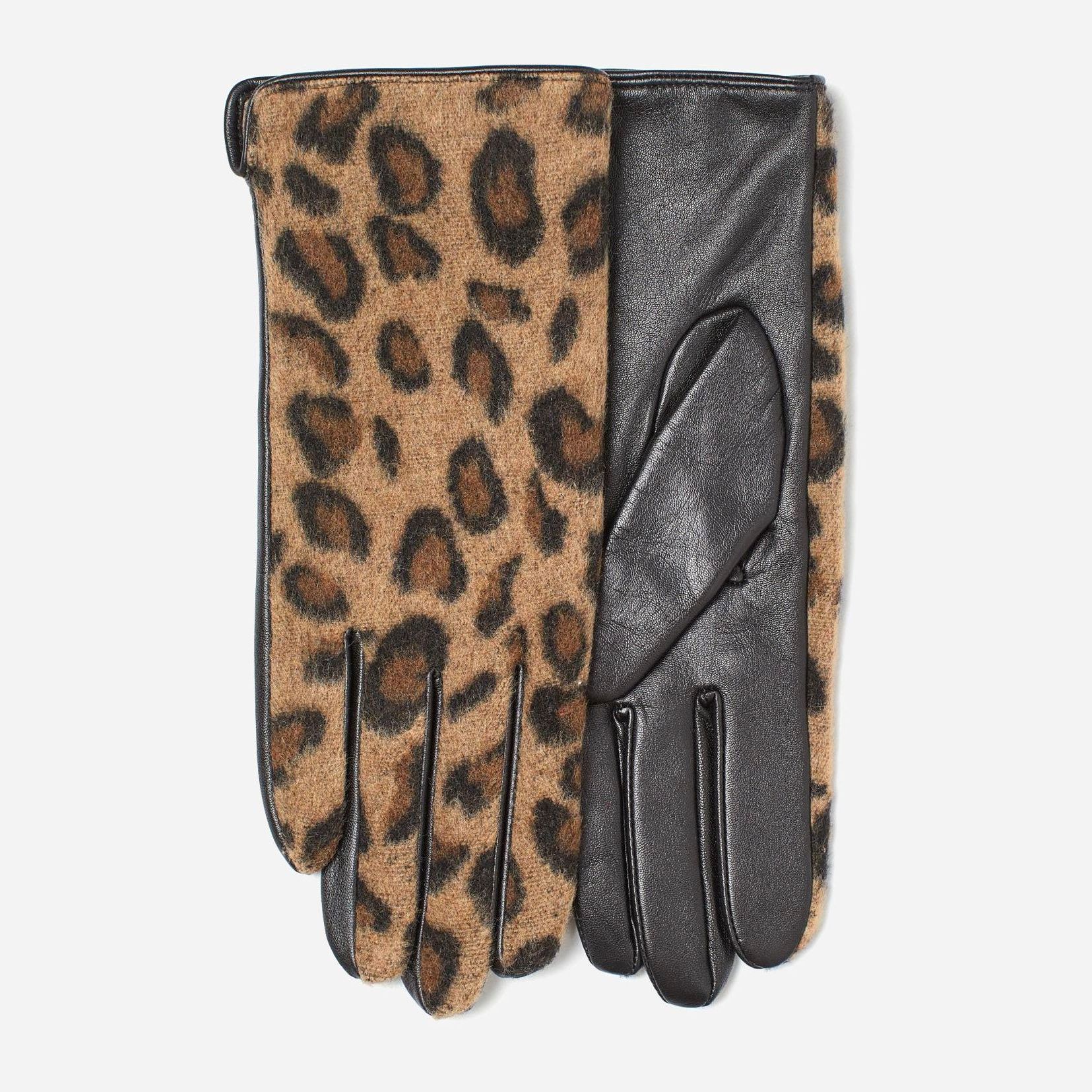 

Перчатки кожаные H&M 1208-7855050 S Черные леопард