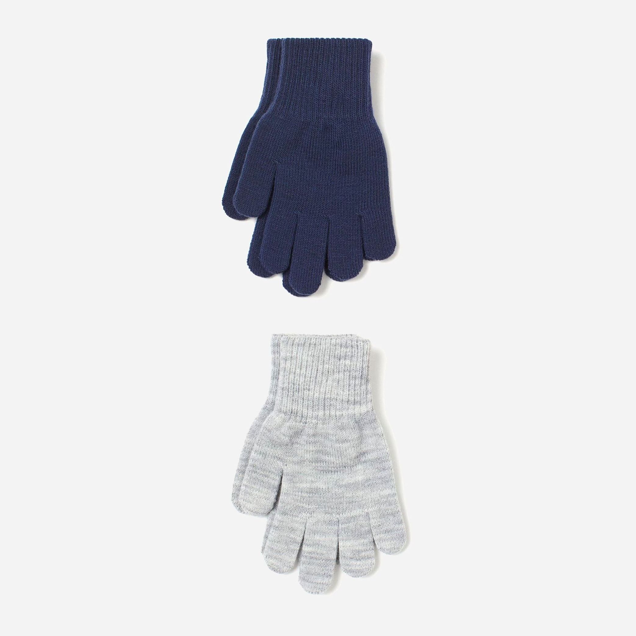 

Перчатки H&M 3007-8707002 92-104 см 2 пары Темно-синие, серые