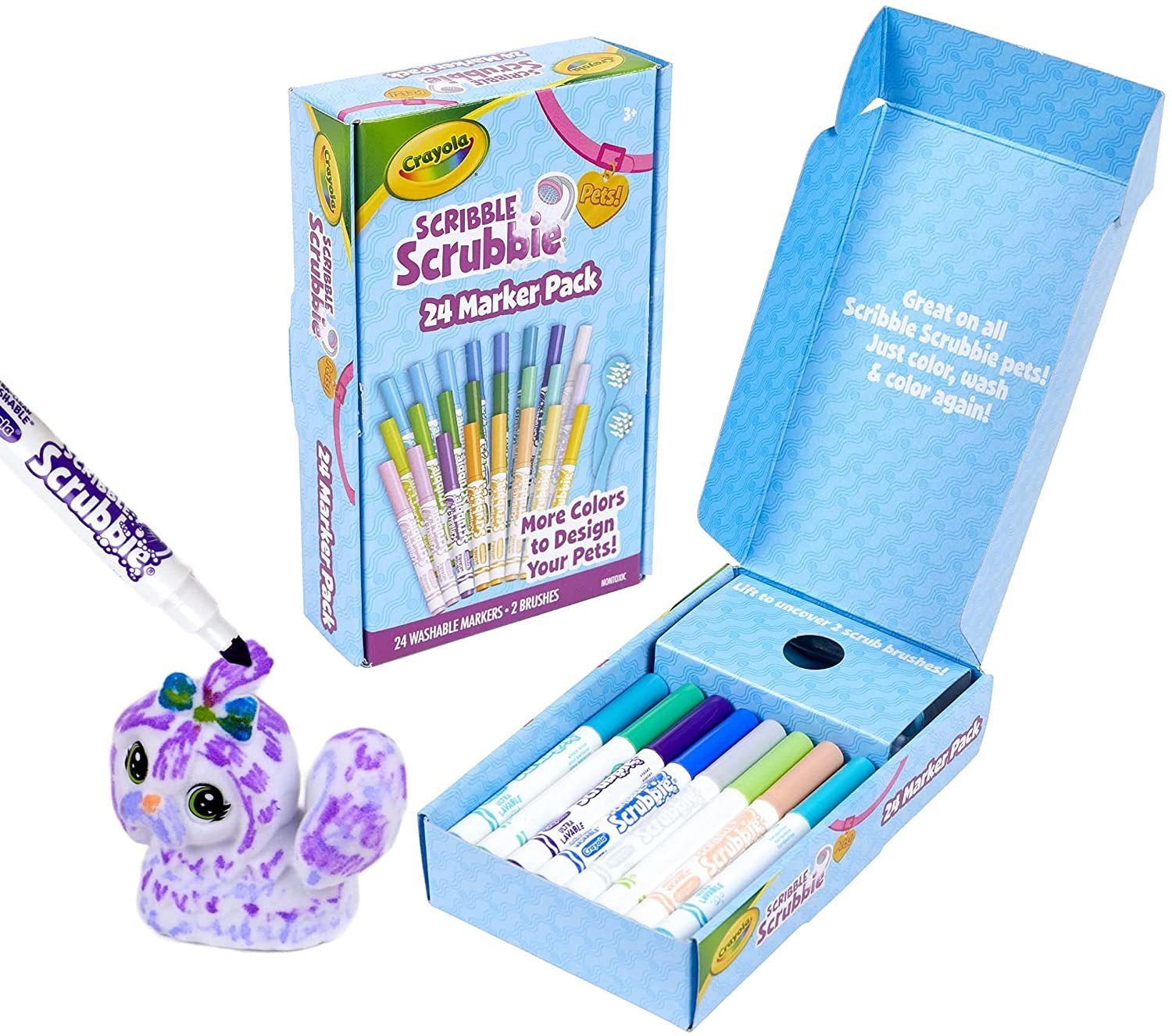 

Набор маркеров для раскрашивания питомцев Crayola Scribble Scrubbie, 24 Washable Markers (747451)