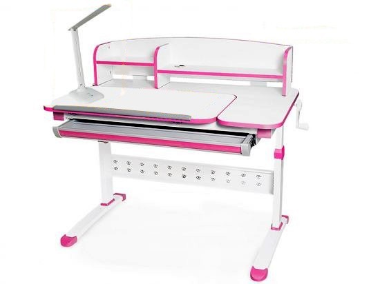 

Детский стол Evo-Kids Martin с полкой столешница белая / ножки белые с розовым Evo-430 WP с полкой