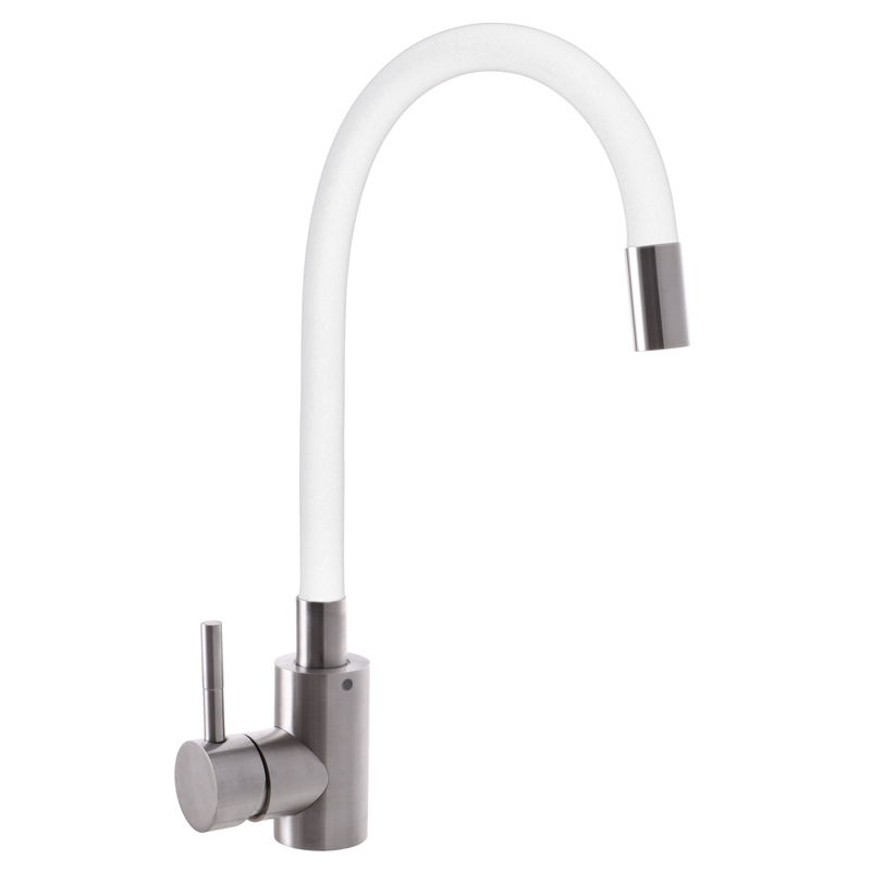 

Кухонный смеситель с силиконовым изливом MIXXUS SUS 011 (SS2838), белый (SX703561)