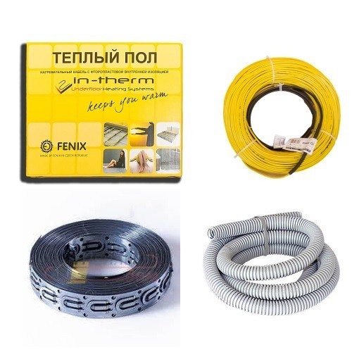 

Теплый пол 2.1м2 электрический In-Therm 350 Вт 17м нагревательный кабель с монтажной лентой под плитку