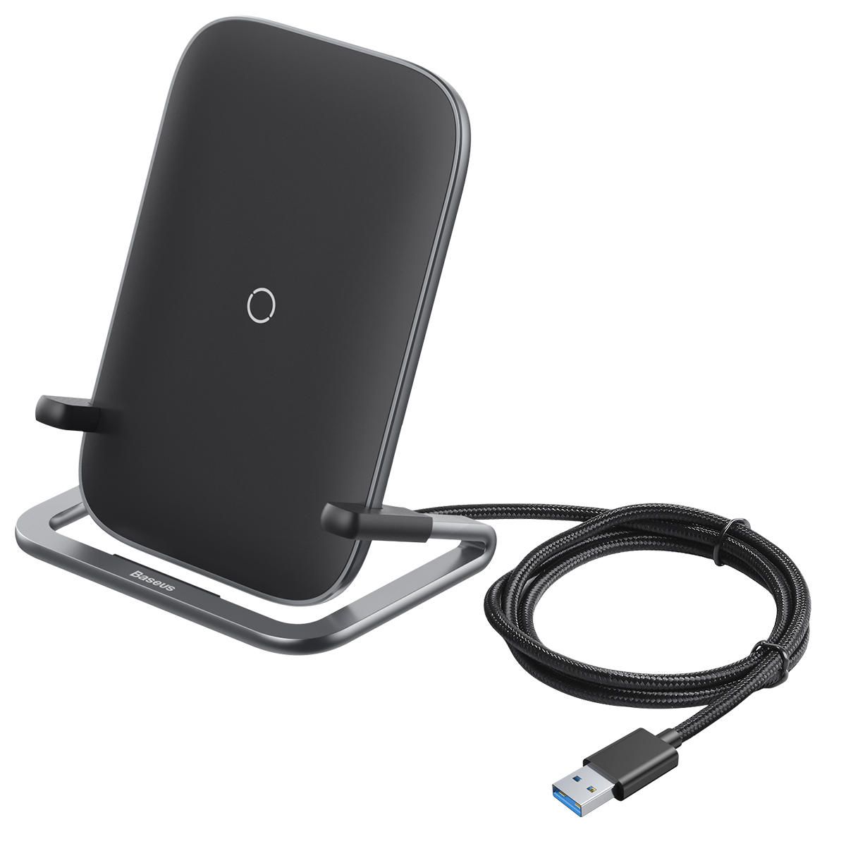 

Бездротовий зарядний пристрій Baseus Rib Horizontal and Vertical Holder Wireless Charging Black (WXPG-01)