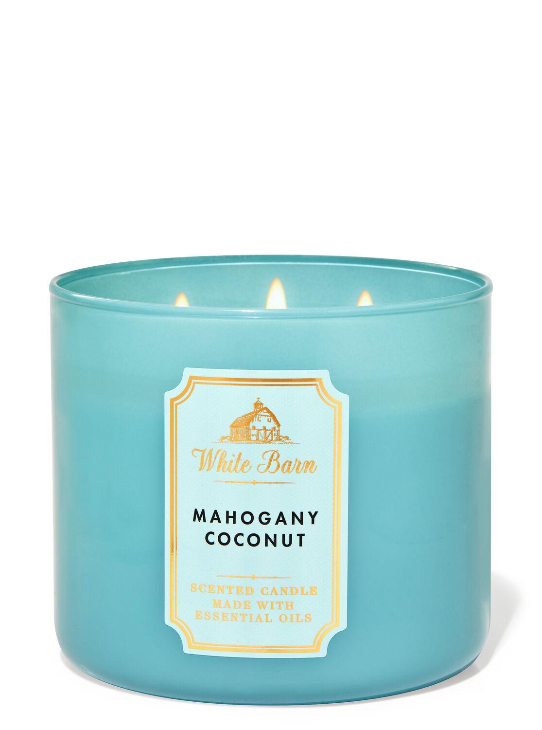 

Свеча ароматизированная MAHOGANY COCONUT Bath and Body Works BBW0198W 411 г Темно-голубой