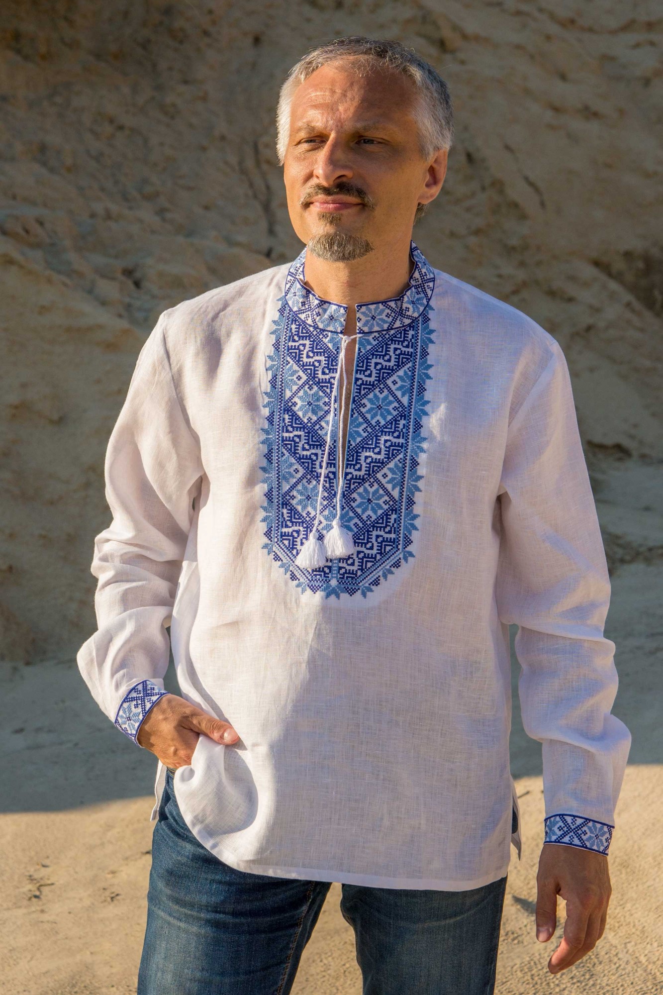 

Сорочка вышиванка украинская мужская, размер 48