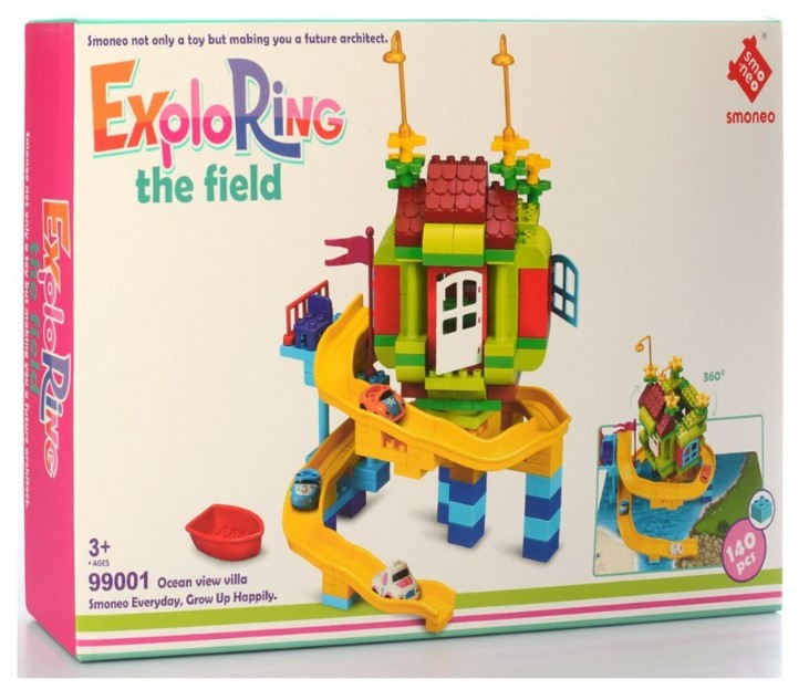 

Детский конструктор Дом с треком и машинками, 140 деталей, 99001 от 4 лет, в коробке, Подарок для ребенка,