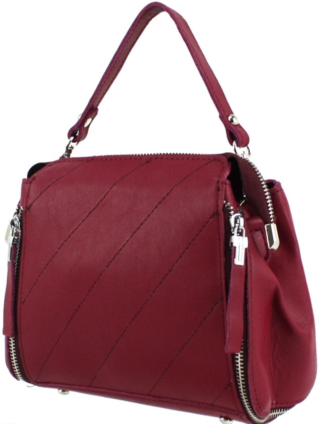 

Кожаная сумка женская Borsacomoda 11х22х20 см Бордовый
