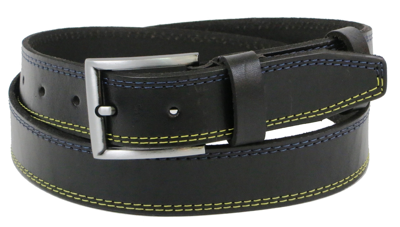 

Кожаный ремень мужской Skipper 125-145х3,8 см Черный