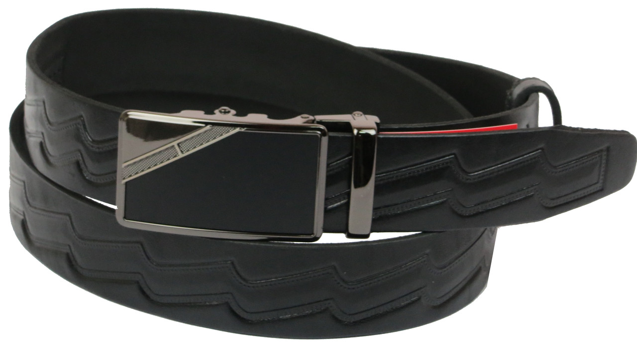 

Кожаный ремень мужской Skipper 122-142х3,5 см Черный