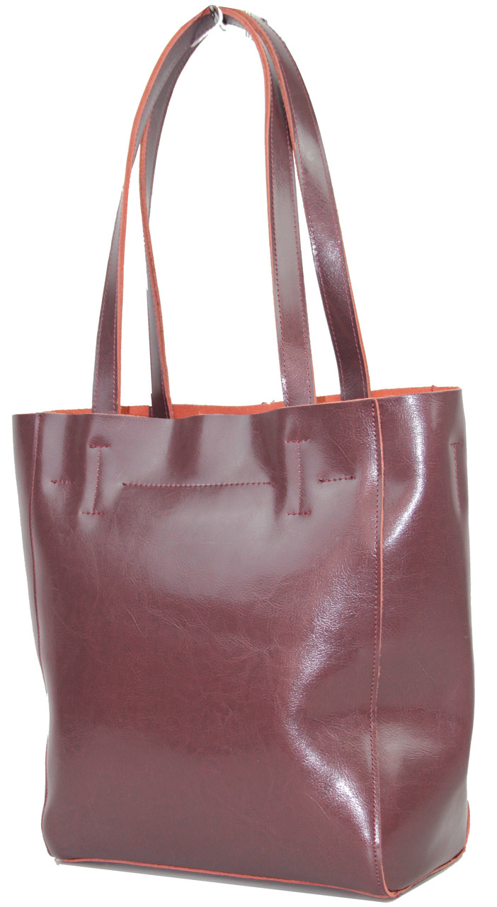 

Кожаная сумка женская Borsacomoda 13х26х30 см Бордовый