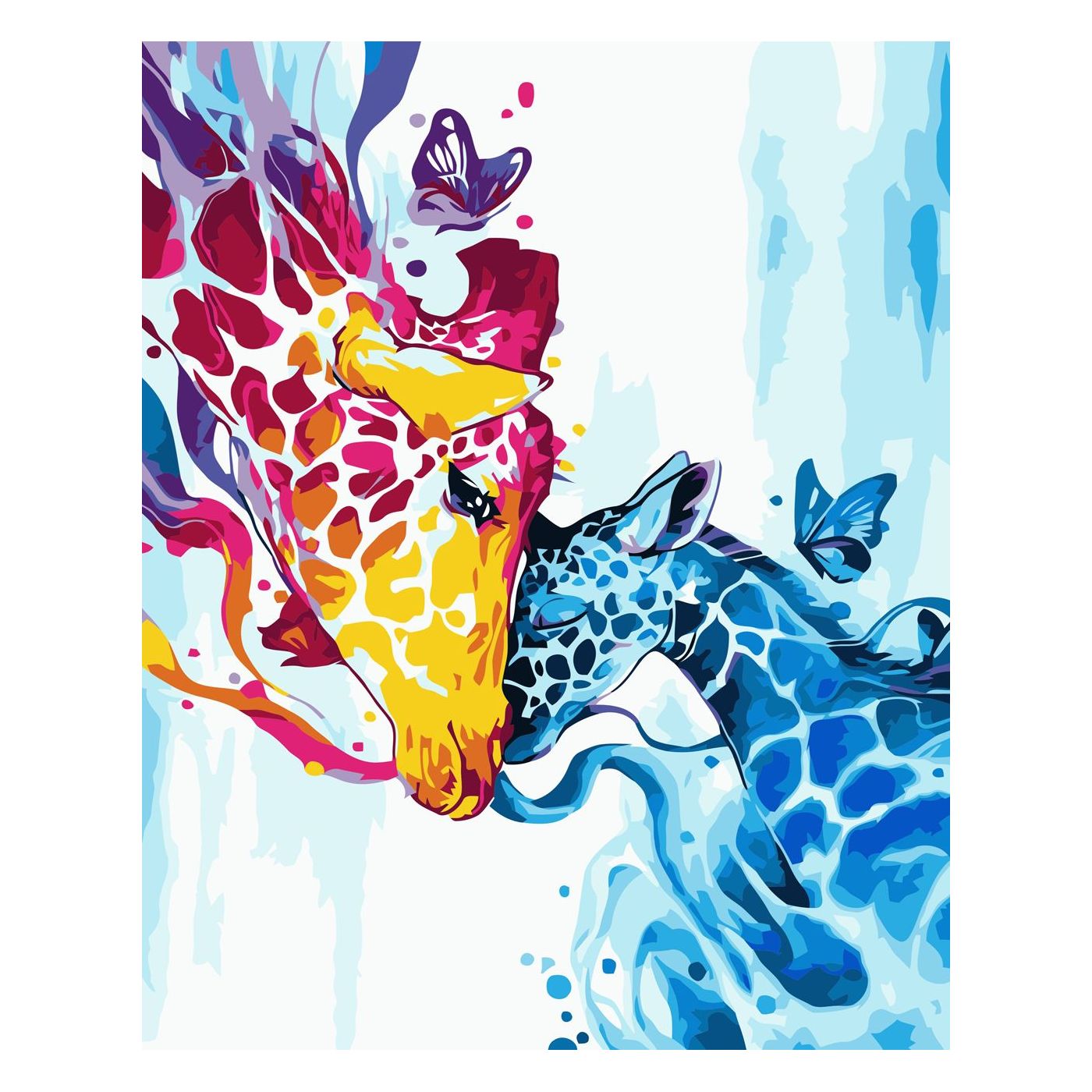 

Картина по номерам "Цветные жирафы" Strateg 30х40 см (tvo0002922) Разноцветный