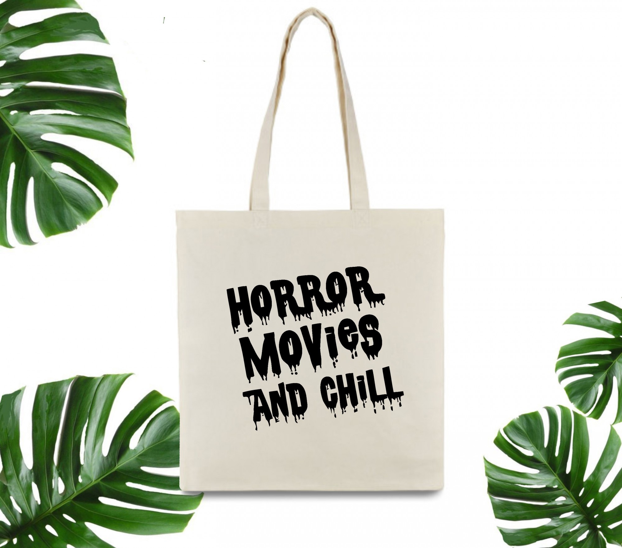 

Эко сумка шоппер horror movies and chill 37 х 41 см бежевая