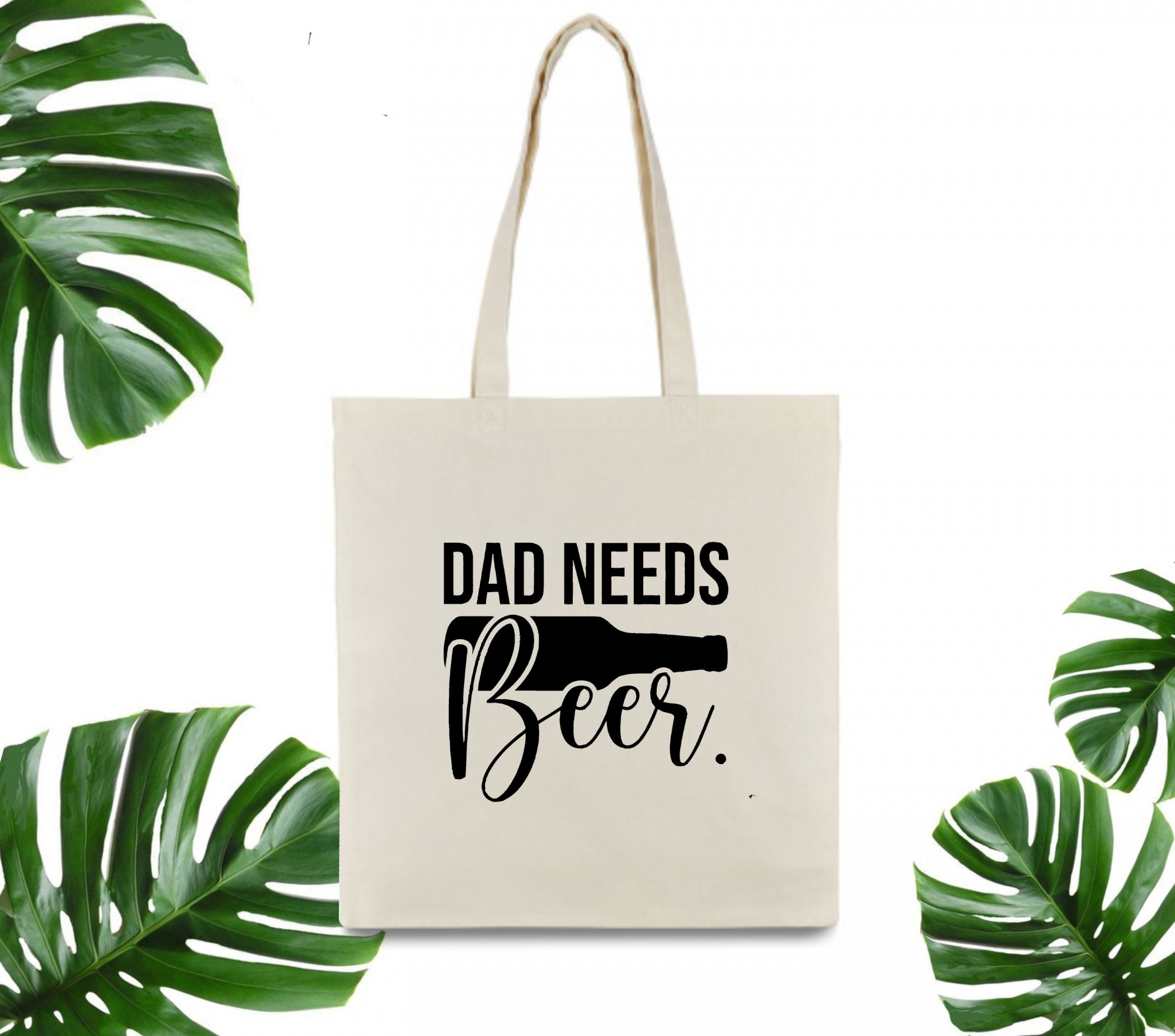 

Эко сумка шоппер Dad Needs Beer 37 х 41 см бежевая