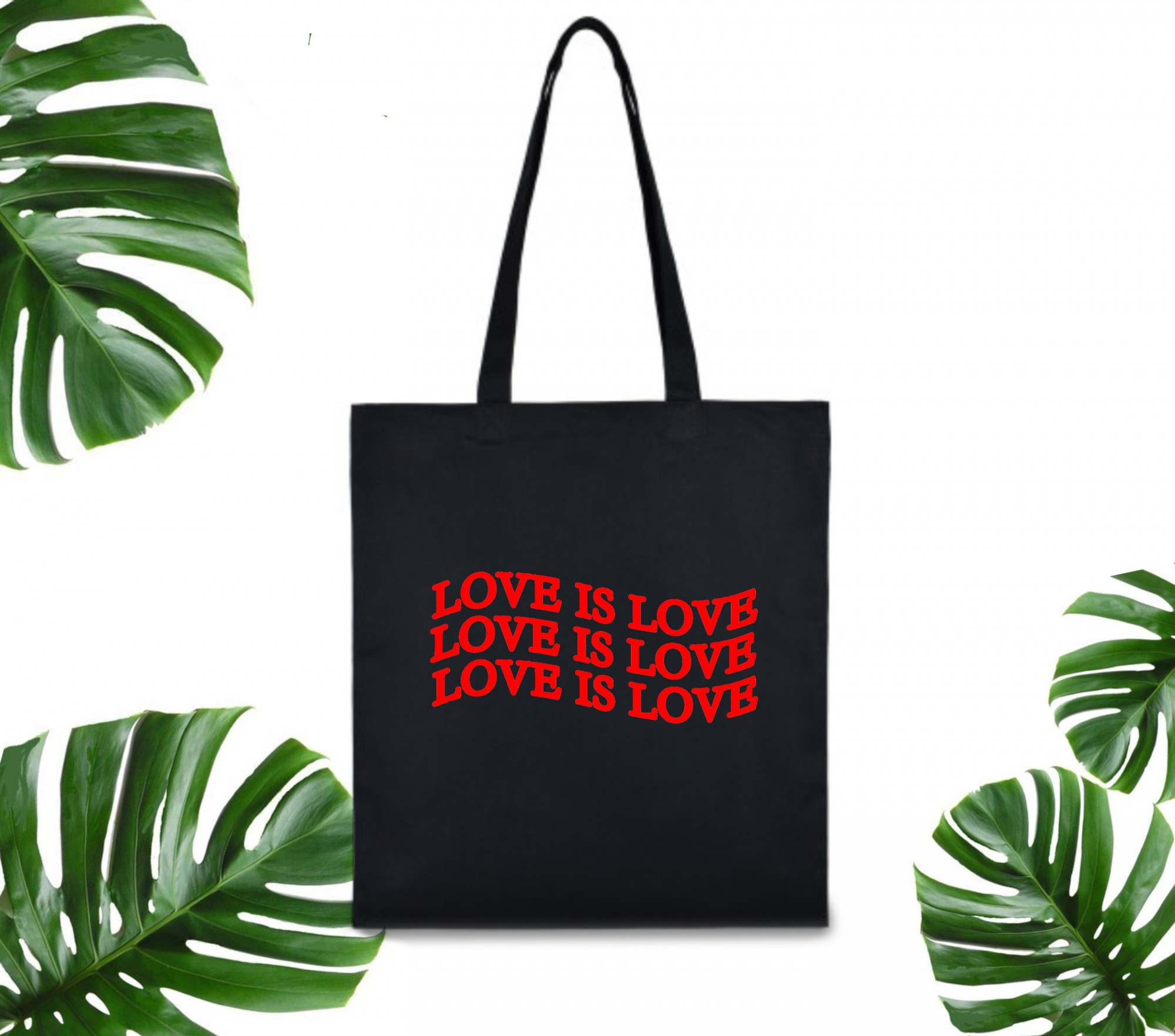 

Эко сумка шоппер love is love 37 х 41 см черная