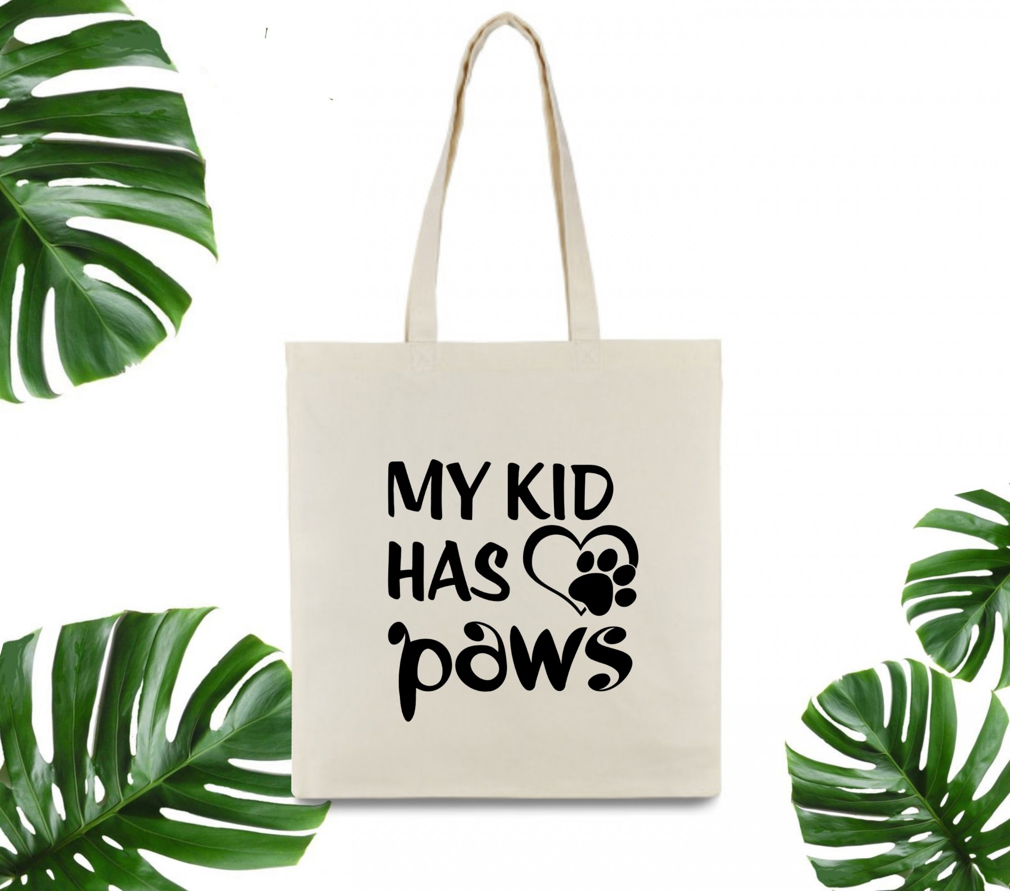 

Эко сумка шоппер My Kid Has Paws 37 х 41 см бежевая