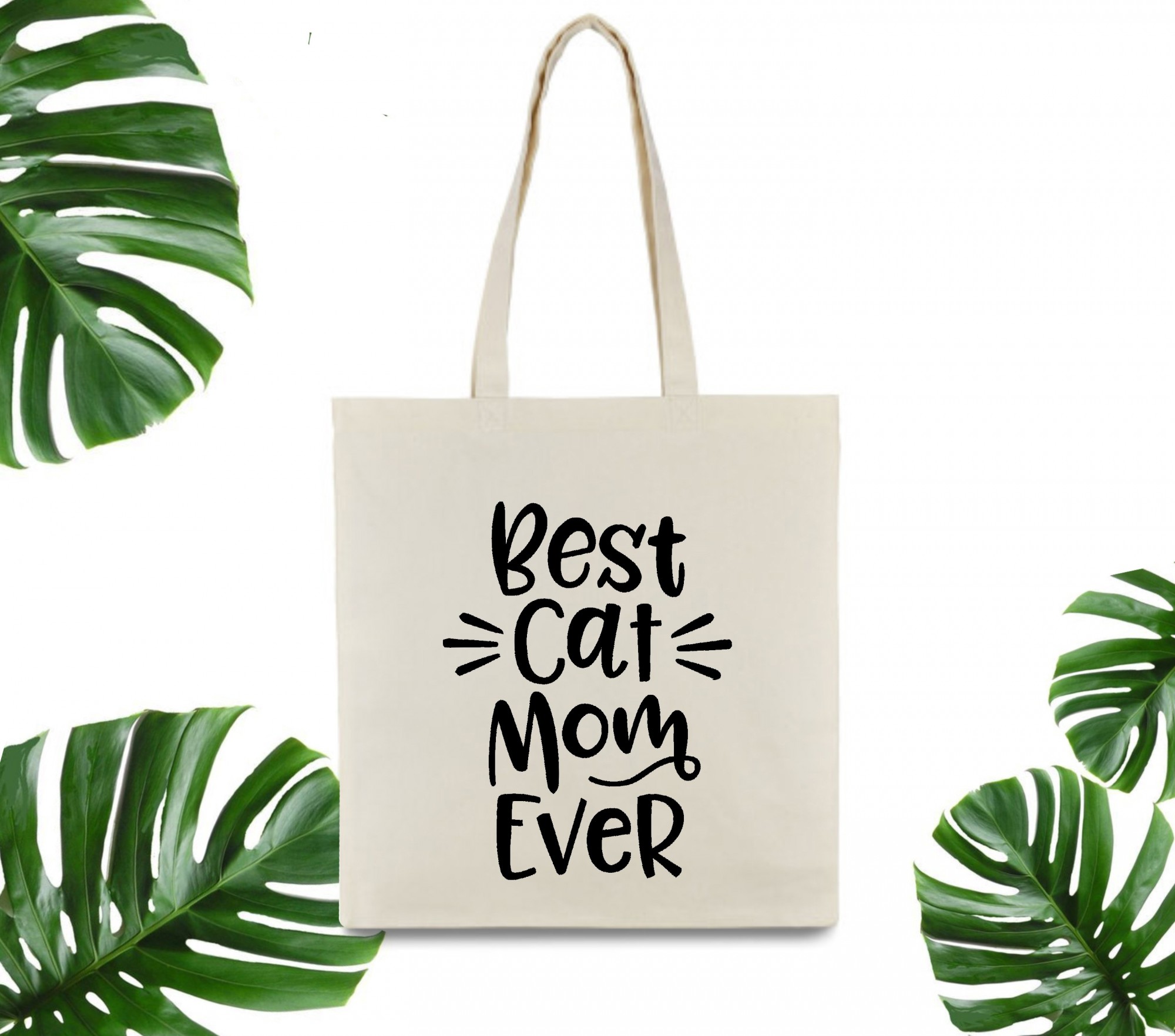 

Эко сумка шоппер Best Cat Mom Ever 37 х 41 см бежевая
