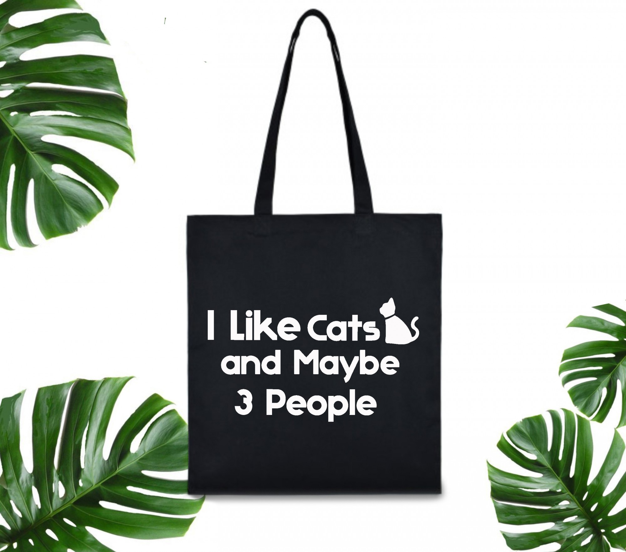 

Эко сумка шоппер I like cats and maybe 3 people 37 х 41 см черная