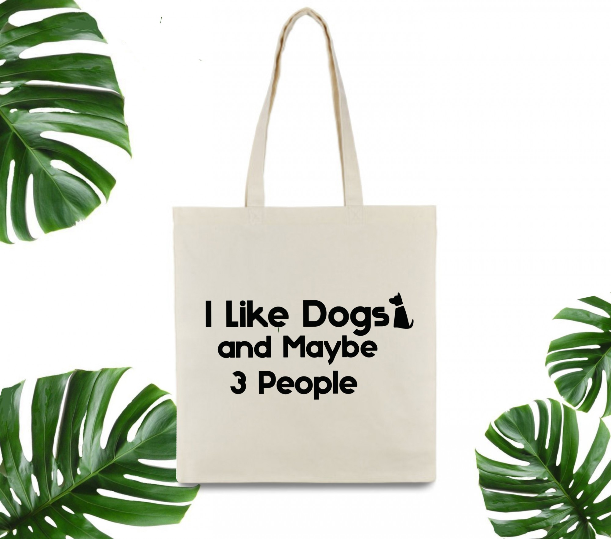 

Эко сумка шоппер I like dogs and maybe 3 people 37 х 41 см бежевая