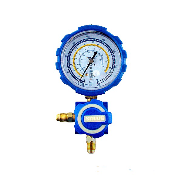 

Манометрический коллектор одновентильный VALUE VMG-1-U-L Type2 R 410.407.22.134 синий низкое давление.