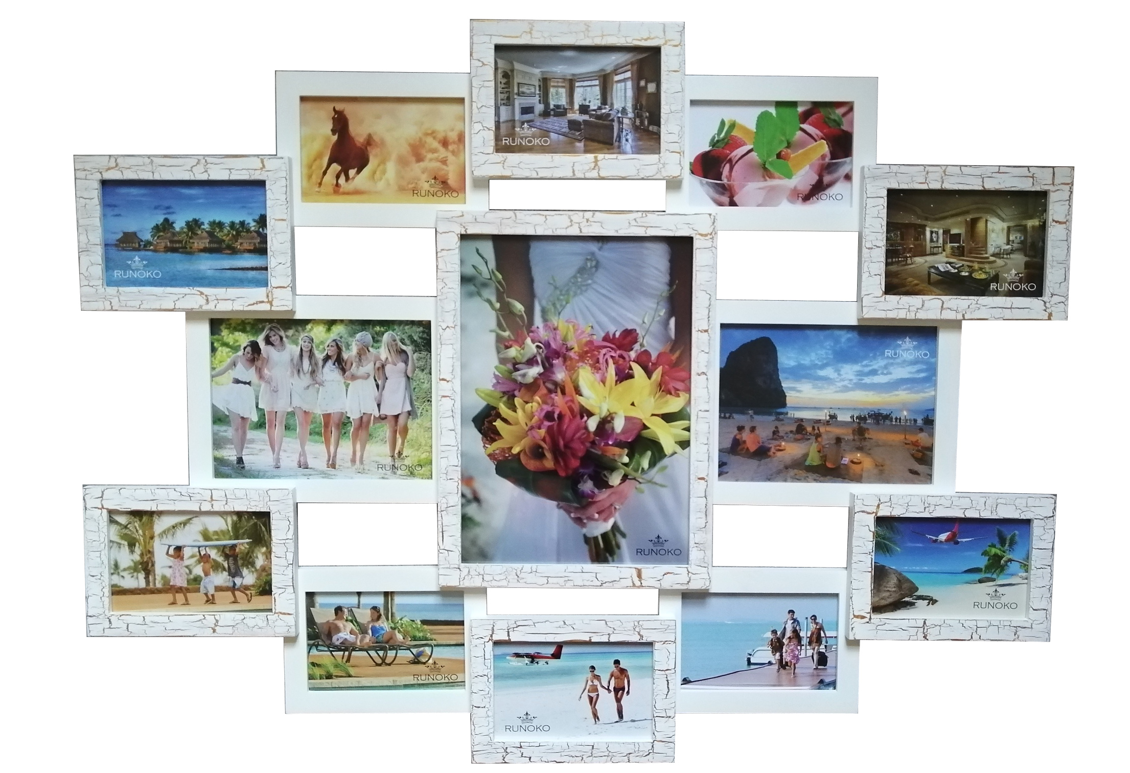 

Деревянная мультирамка "Руноко Симметрия - Ампир" 85х70 см Белая (3516)