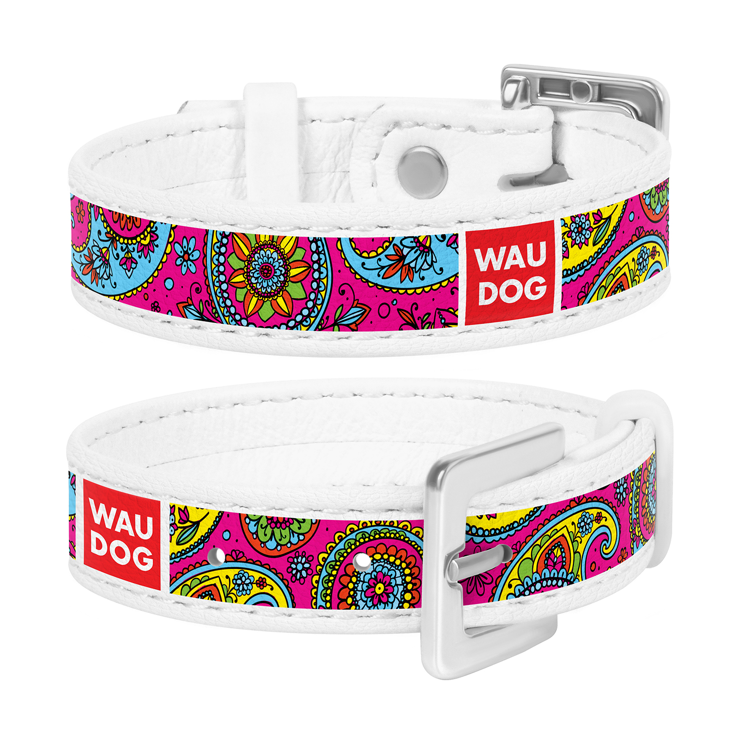 

Браслет WAUDOG Design с рисунком "Пейсли", премиум кожа 17-23 см 15 мм Белый (0323-0010-15)