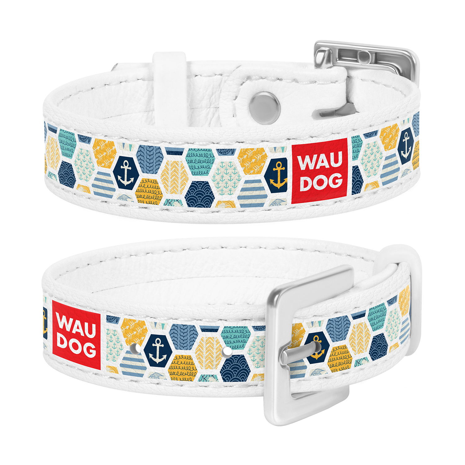

Браслет WAUDOG Design с рисунком "Морской 2", премиум кожа 17-23 см 15 мм Белый (0323-0068-15)