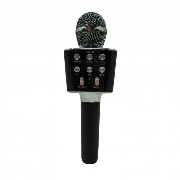 

Микрофон беспроводной Караоке WS-1688 Bluetooth USB AUX FM караоке-микрофон Чёрный (A103)