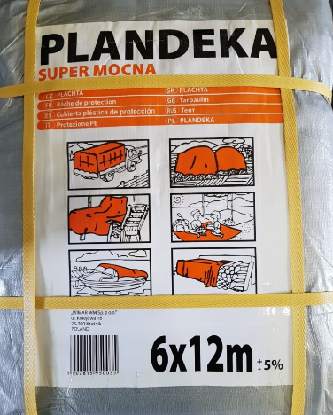 

Тент Plandeka Super Mocna 6х12 серебряный металлик
